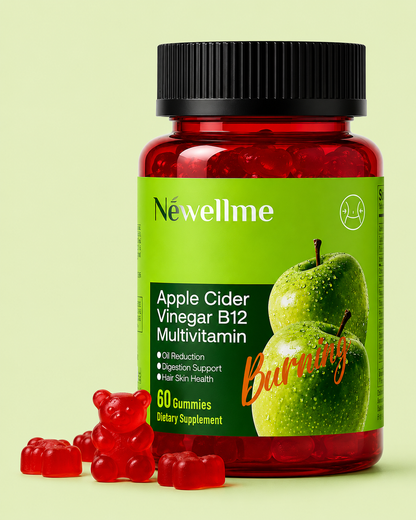 Néwellme Apple Gummies Vinagre de Sidra de Manzana con B12 y Multivitamínico